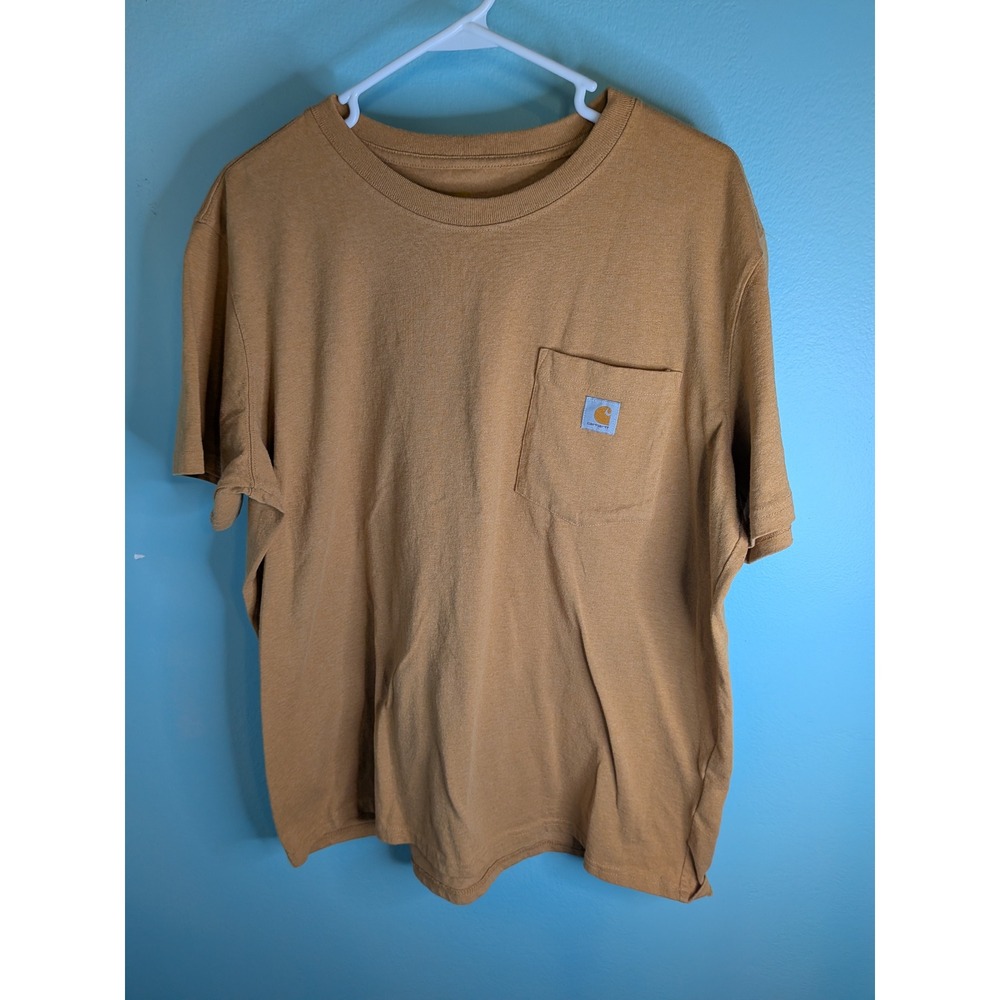 Carhartt Mens XL Original Fit Short Sleeve Pocket T-Shirt Heathered Mustard K87